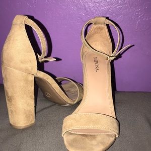 Nude one strap heels only been worn once